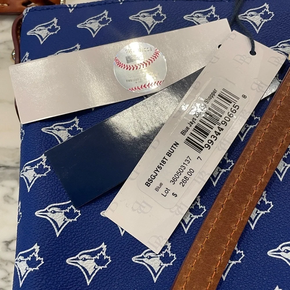Dooney & Bourke Toronto Blue Jays MLB Baseball Shopper Tote Sports NWT Preppy
